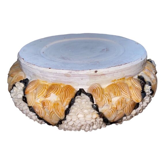 Vintage Handmade Shell-Encrusted Decorative Bowl - Picture 9 of 13
